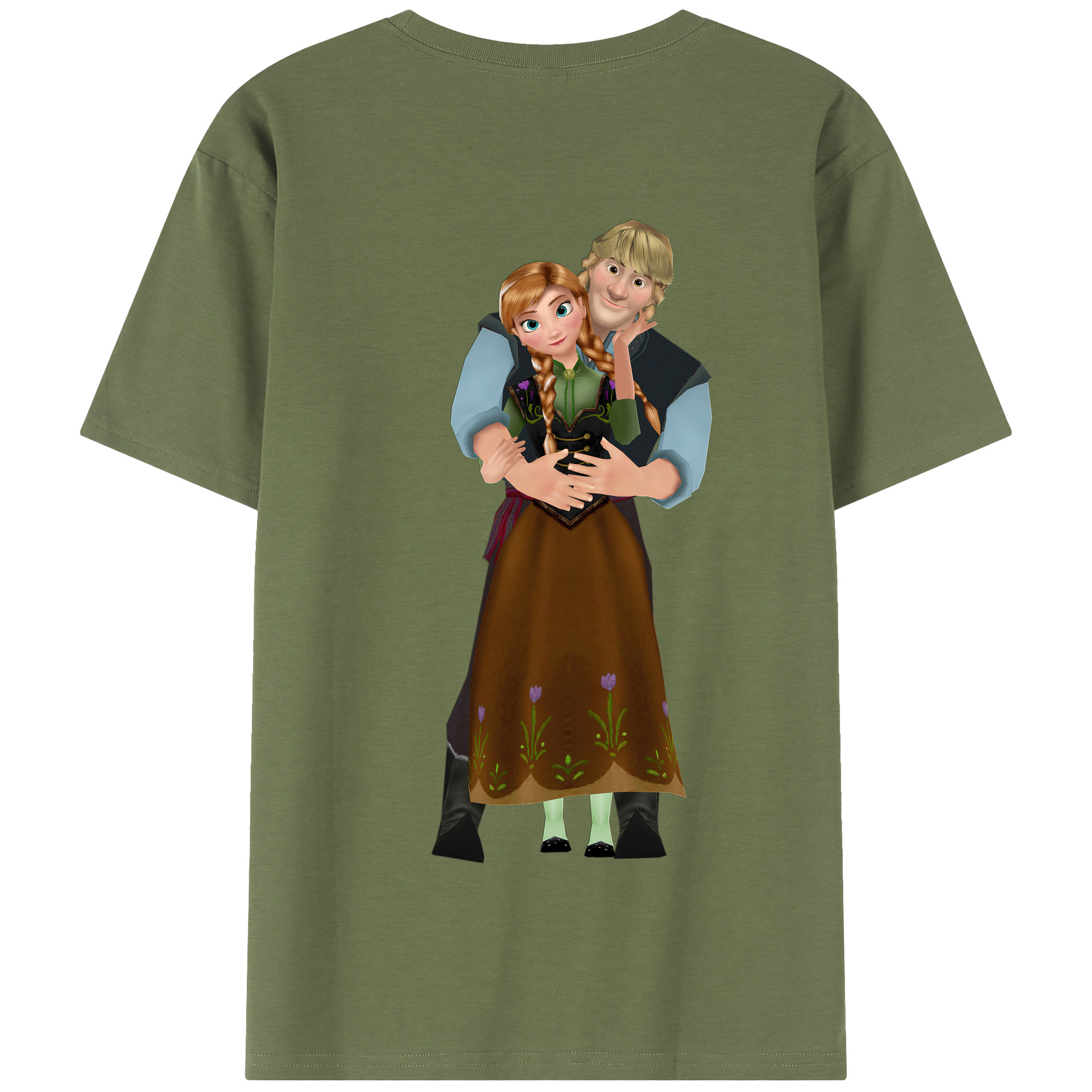 （画像用） アナと雪の女王 アンナ エルサ Frozen Anna Elsa 綿100％半袖Tシャツ（背面プリント）